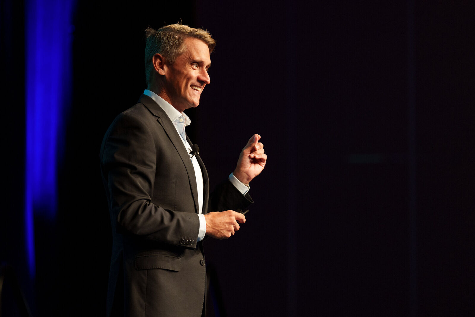 Adam Franklin delivering an AI keynote